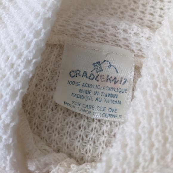 Vintage knit baby girls one piece outfit Ivory 3-6 mos - Picture 4 of 9